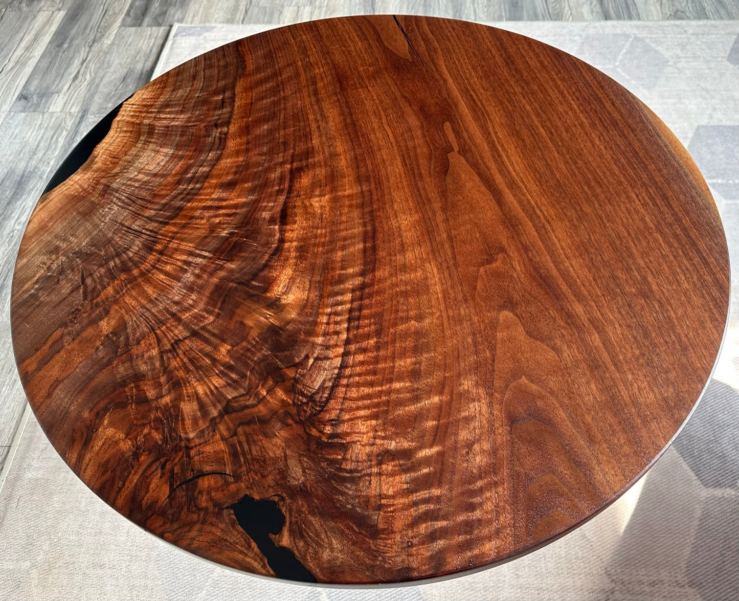 Round Live Edge Walnut table