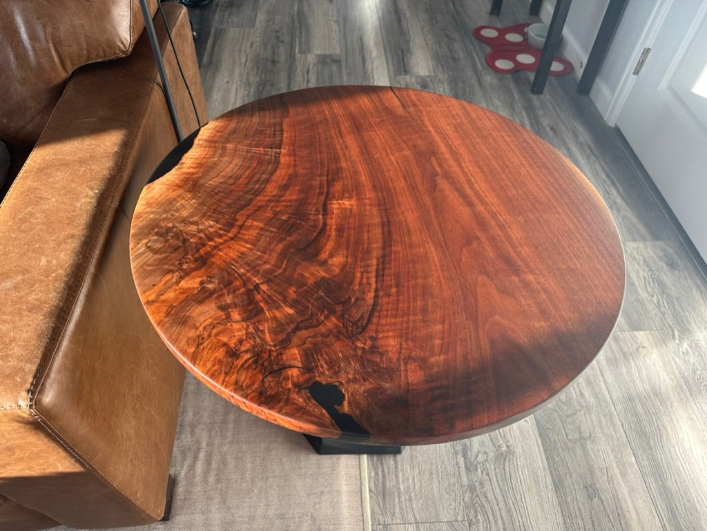 Round Live Edge Walnut table