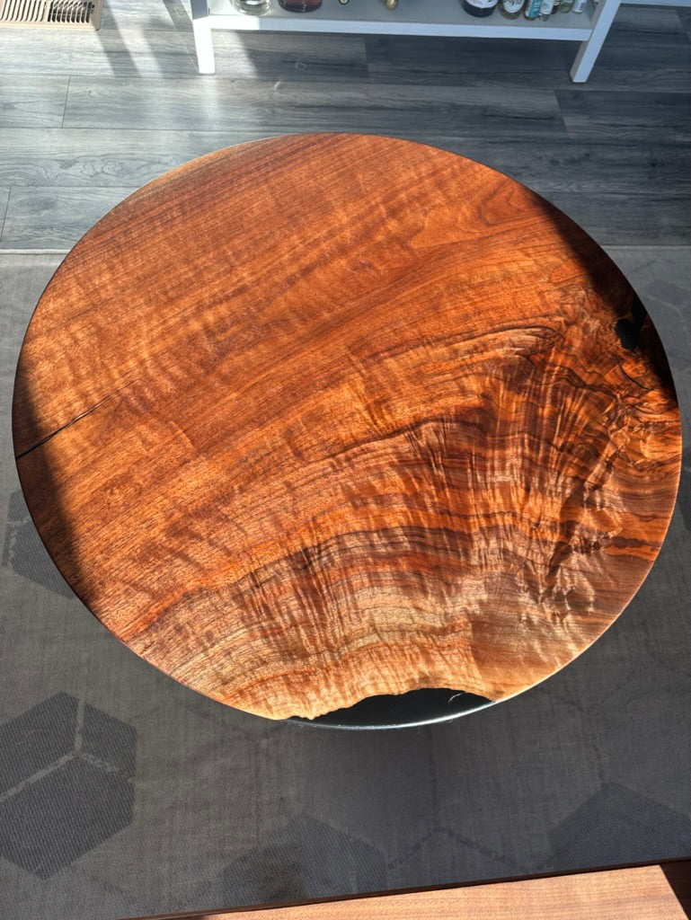 Round Live Edge Walnut table